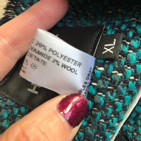 Helene Bergman Cotton Wool Twill green blazer jacket XL botton - Picture 8 of 9